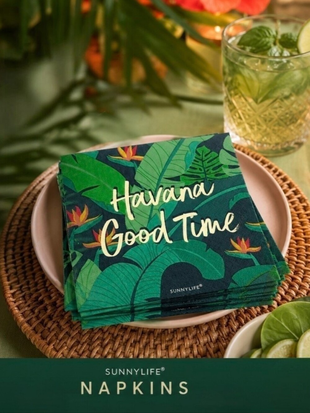 Sunnylife "Havana Good Time" 20 Ct Napkins